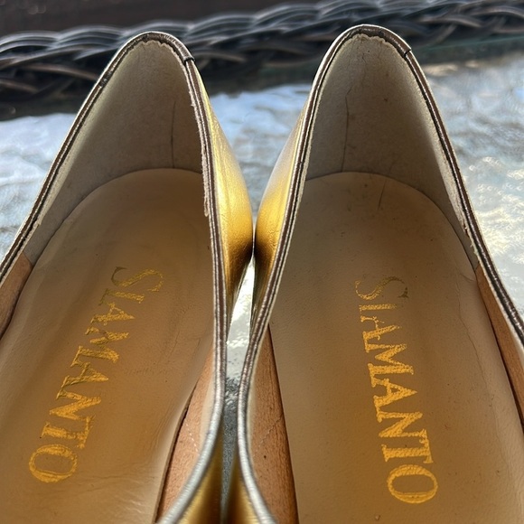 Siamanto Vintage Glam Art Deco Metallic Patchwork Leather Lace-Up Flats Size 8 - Picture 2 of 9